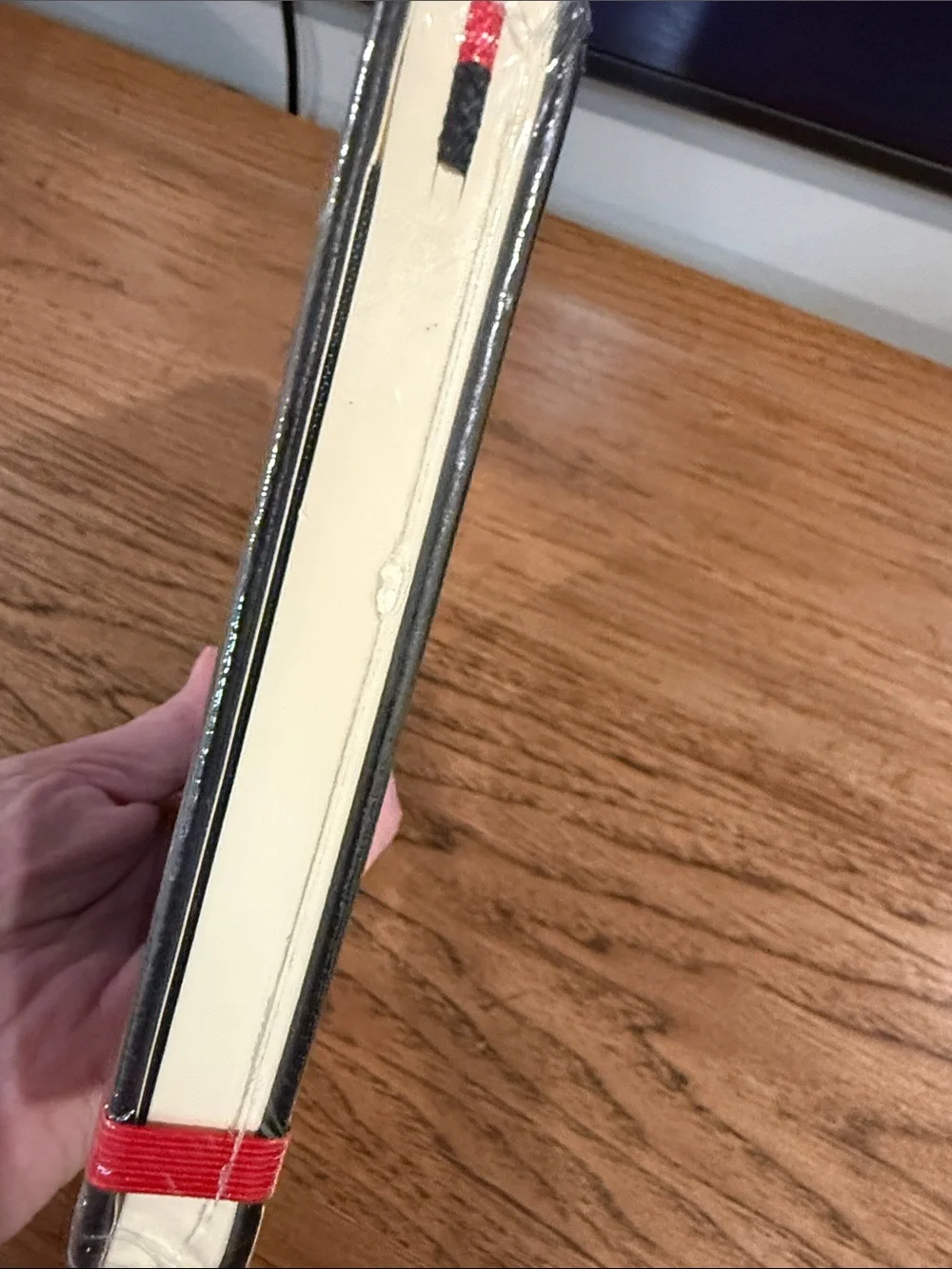 Peanuts Black Notebook with Red Elastic and Yellow Accents